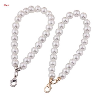 beau 5pcs perla sintética correa de cadena para cartera perlas blancas cordón llavero correas de mano kit para llaves de bolso