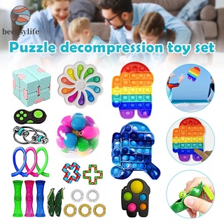 fidget juego de juguetes sensoriales alivio del estrés simple dimple pop burbuja juguetes pack para niños adultos