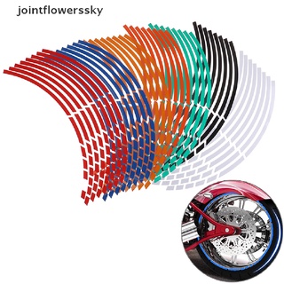 jfcl llanta de rueda de coche de motocicleta 16 tiras reflectantes 17"-19" cinta adhesiva pegatinas cielo