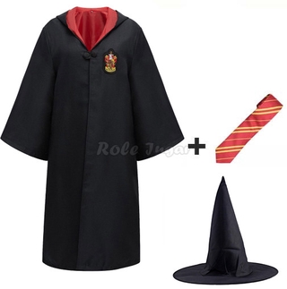 3 pzs gorro De corbata De Harry Potter Cosplay bata disfraz De Halloween Gryffindor Hufflepuff/rayaclaw funda Para niño Como Adulto