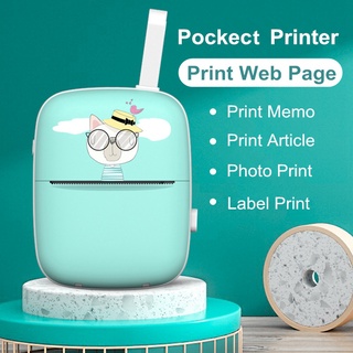 mini impresora térmica portátil de bolsillo para fotos, color azul (3)