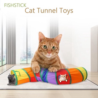 Fishstick conejo gato juguetes plegable tubo de entrenamiento gato túnel interactivo plegable ejercicio gatito al aire libre interior ocultar cueva/Multicolor