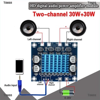 <yuwan> tpa3110 xh-a232 30w+30w placa amplificadora de potencia de audio estéreo digital de 2.0 canales