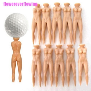 FLBR 10 unids/lote de plástico novedad desnuda desnuda señora Golf Tee 76mm entrenamiento camisetas FLR