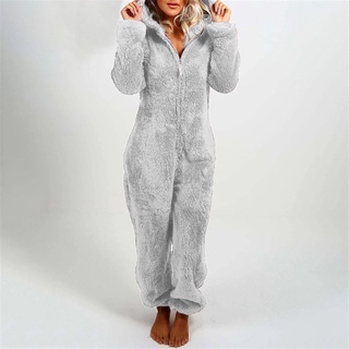 [QSDALEN] pijama con capucha de manga larga Casual invierno cálido ropa de dormir (1)