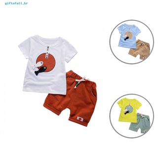 Conjunto de playera/Camiseta de Manga corta con cuello redondo/shorts para niños