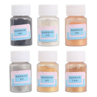 6 colores de Metal tonos Mica perla polvo pigmento Kit cosmético grado metálico tinte