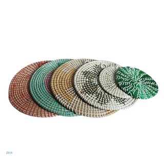 dvik boho - cesta de pared tejida, diseño de pasto marino, bandeja decorativa, para colgar mimbre