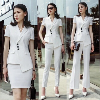 Summer short sleeve business women's clothing beautician work uniforms suit temperament white-collar worker formal wear
