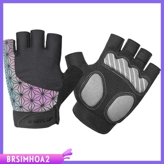Brsimhoa2 guantes deportivos De Ciclismo acolchados con medio Dedo antideslizantes transpirables Mtb carretera/Bicicleta