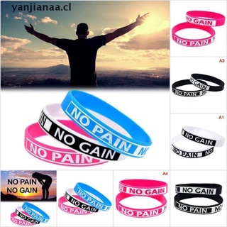 【yanjianaa】 1PC “No Pain No Gain”Elastic Inspirational Motivational Silicone Rubber Bracelet CL (7)
