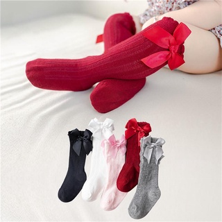 1 par de calcetines largos para niños transpirables cómodos primavera niña estiramiento rodilla medias altas