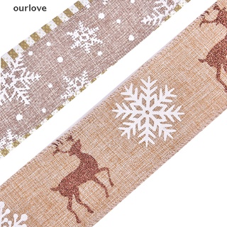 [ourlove] cinta de navidad lino feliz navidad copo de nieve cinta de encaje diy tela de costura [ourlove]