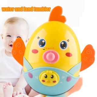 Tumbler Chick Amphibious Teether Toy with Built-in Bell Baby Rattle Multifunction Toddlers Toy