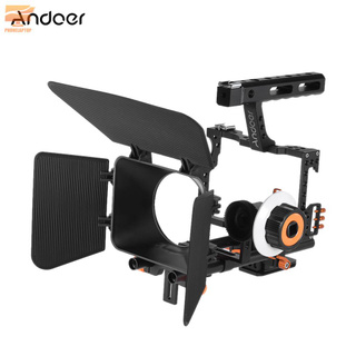 Lapt Andoer C500 cámara de aleación de aluminio videocámara Kit de plataforma de Video jaula sistema de fabricación de película con caja mate + seguimiento enfoque + mango +