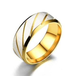 andan pareja anillo sarga patrón todo-partido fino mano de obra de acero inoxidable geométrico brillante unisex anillos para compromiso (8)