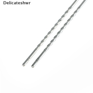 [delicateshwr] 1 par de palillos de acero inoxidable reutilizables chinos antideslizantes sushi palillos calientes