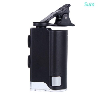 Sum 1pza 100X Universal Lupa Portátil con clip Para Celular/Mini microscopio LED