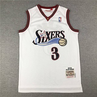 Camiseta De La NBA Philadelphia 76ers Philadelphia 76 Everson Camiseta Número 3 Retro 10 ° Aniversario Retro Malabares Bordado Tela De Baloncesto