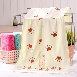 IU lindo bebé de dibujos animados Animal corazón impresión toalla de baño absorbente secado trajes de baño de algodón toallas de niños (1)