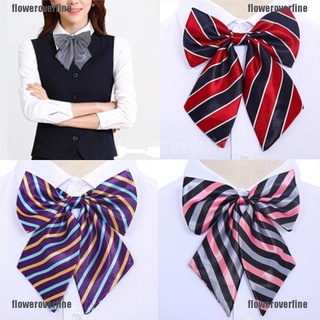 FLCL Women Bowties Striped Bow Ties Silk Tie Bow Tie Butterfly Neck Wear Collar 210907