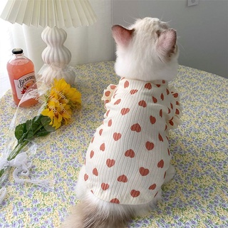 renaes multi-sizes gato trajes fácil de poner/apagado perro suéter gato ropa mascota chaqueta 1 pieza impresión corazón perro disfraces de algodón para pequeños, medio mascotas perro ropa/multicolor (5)