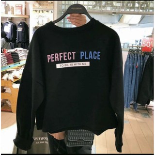 Perfect Place Crop suéteres | Sudadera estilo coreano | Ropa de mujer | Material de forro polar | Allsize