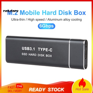 <richstore> caja de disco duro usb3.1 a m.2 ngff/nvme protocolo dual transmisión rápida 10gbps m.2 ssd caja de disco duro móvil