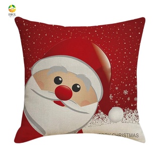 funda de almohada de navidad santa cuadrada para el hogar, funda de almohada, lino, 45 x 45 cm