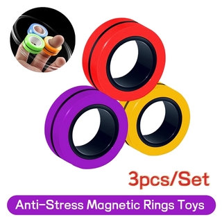 SSH 3 piezas de interesante pulsera magnética anillo de juguete mágico anillo Props herramienta Anti-estrés Figet juguete