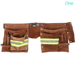 One Multi Tool Work Belt Leather Bag Storage Tools Reflective Waist Pouch Screwdriver Hardware Repair Holder