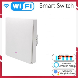 Tuya WiFi Smart Wall Light Switch Neutral Wire Required Multi-control Association in Smart Life App Works with Alexa