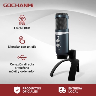 GOCHANMI DR08 Microfono Condesador Cardioide Coneccion USB para Telefono Computadora Plug and Play Gamer Multipatron
