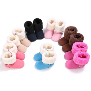 Botas de bebé suela suave niño aprendizaje botas de caminar espesar invierno caliente zapatos