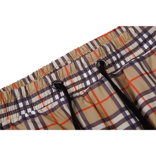 burberry shorts nuevo listo stock de alta calidad clásico check pocket hielo seda algodón casual pantalones cortos para mujeres/hombres (8)