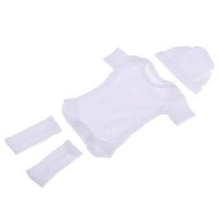 Prettyia blanco bodys sombrero calcetín para muñeca de bebé de 10-11 pulgadas ropa a juego