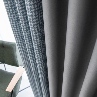Sombreado sala de estar dormitorio gruesa costura aislamiento a prueba de sonido cortina opaca moderna balcón bahía ventana