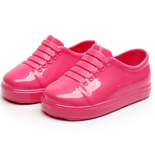 color sólido jelly zapatos falsos-lace-up zapatos integrados antideslizante zapatos unisex (3)