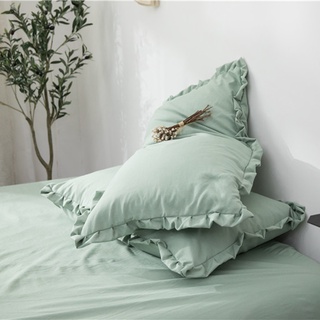 1 pieza estilo lavado algodón funda de almohada volantes diseño de encaje Super lindo funda de almohada 48x74cm funda de almohada