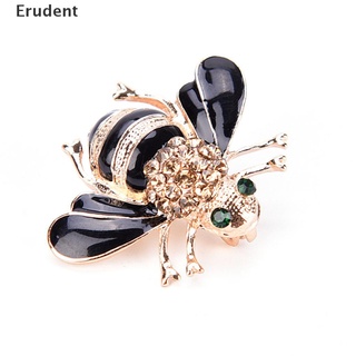 [Erudent] Broche de abeja de moda elegante chapado en oro cristal Rhinestone fiesta broche joyería