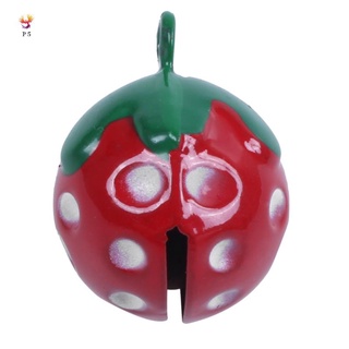 mini campana redonda decorativa en forma de fresa roja para perro/gato/mascota