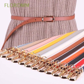 FLOROMM Moda Delgada Flaca Cintura Mujeres Cuero Sintético Cinturones Ajustable Cinturón Suéter Color Caramelo Elegante Niñas Vestido Correa/Multicolor