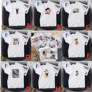 Mickey Mouse patrón de dibujos animados de manga corta O cuello jersey camiseta (1)
