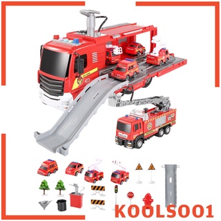 [KOOLSOO1] Camión de bomberos de juguete de coche conjunto de vehículos de bomberos modelo de coche para herramientas educativas