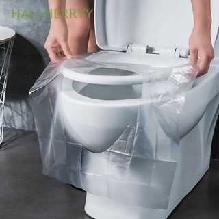 HALLHERRYY 50pcs Water Proof One Time Travel Stickers Toilet Cover Toilet Seat Travel Goods Go Out Single Piece Antibacterial Toilet