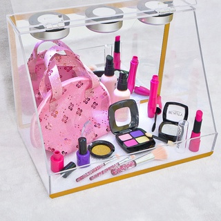 Niñas princesa pretender maquillaje conjunto w cosmético bolsa de viaje regalos juguetes Kit dstoolsmall