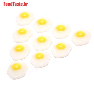 Charms [FoodTaste]juego de colgantes de resina para huevos fritos, 10 unidades, joyería (9)