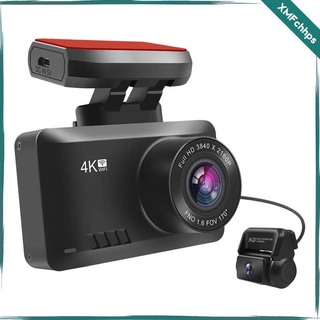 cámara dvr de coche wifi gps 4k+1080p hd visión nocturna dash cam loop grabación