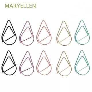 MARYELLEN School Drop Shape Office Bookmark Paper Clips Silver Cute Binder Clips Kawaii Metal Stationery Paper Clamps/Multicolor