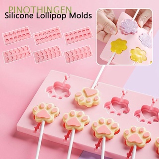PINOTHINGEN Home & Kitchen Silicone Lollipop Molds DIY Cake Baking Flower Shapes Mould Bakeware Biscuit Cute Animals Shapes Mold Chocolate Handmade Jelly and Candy